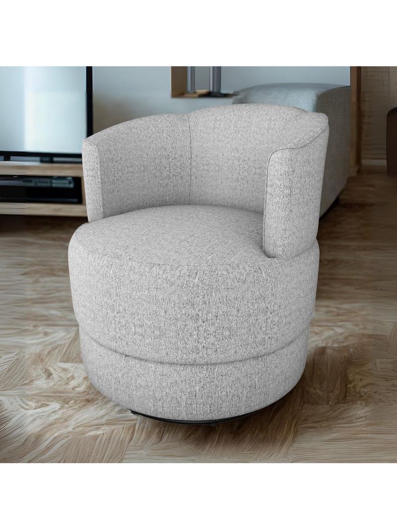 Poltrona Base Giratoria Marselha Linho Vancouver Milani Store Bege