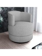 Poltrona Base Giratoria Marselha Linho Vancouver Milani Store Bege