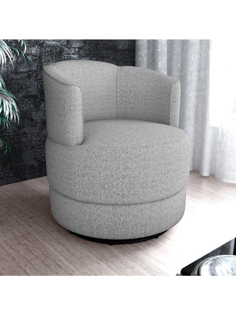 Poltrona Base Giratoria Marselha Linho Vancouver Milani Store Bege