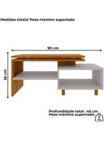 Mesa de Centro Para Sala Lima 90cm Bechara Cinamomo Off White