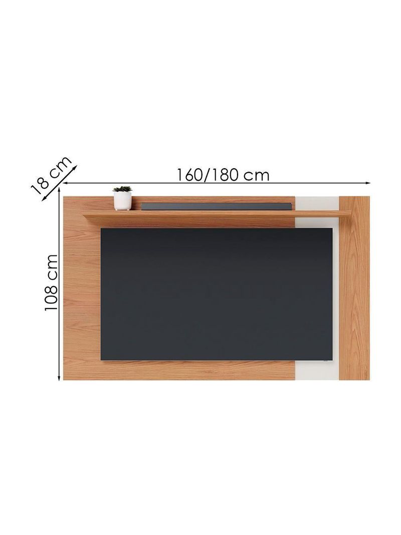 Painel Extensível para TV até 70 Polegadas 180 cm Leme Colibri Freijó Off White Matte