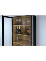 Cristaleira Estante Para Livros Ditália 2 Portas Vidro Preta