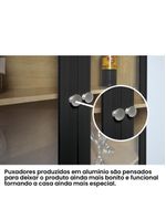 Cristaleira Estante Para Livros Ditália 2 Portas Vidro Preta