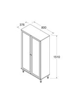 Cristaleira Estante Para Livros Ditália 2 Portas Vidro Preta