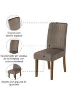 Conjunto Com 2 Cadeiras Estofada Sala De Jantar Grécia Cedro / Mascaco Dobuê Cedro