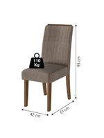 Conjunto Com 2 Cadeiras Estofada Sala De Jantar Grécia Cedro / Mascaco Dobuê Cedro