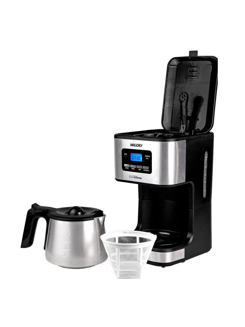 Cafeteira Elétrica Mallory 1,5 Litros Easy Coffee Preto E Inox - 110V
