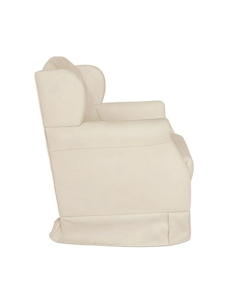 Poltrona Amamentação Balanço Confortável Puff Pétala Suede Cor bege