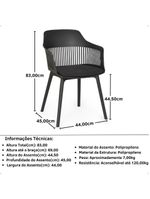 Cadeira De Jantar Estofada Marcela - Preto