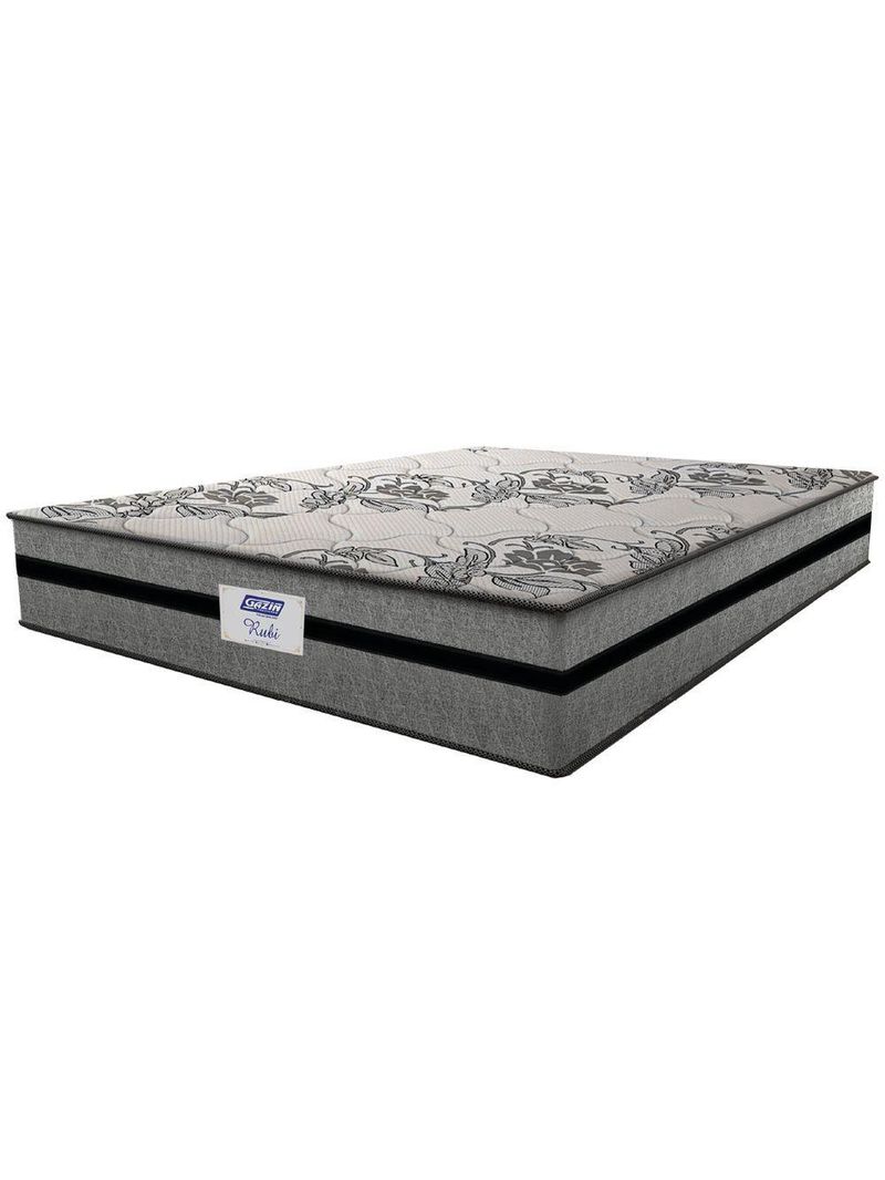 Colchão Casal King Gazin com Molas Ensacadas Rubi 193x203x32cm Cinza/Preto - Suporta até 120 Kg Cinza