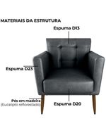 Poltrona Decorativa Pes Palito Cancun Corino Frankfurt Milani Store Preto Grafite