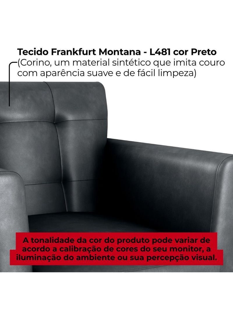 Poltrona Decorativa Pes Palito Cancun Corino Frankfurt Milani Store Preto Grafite