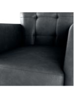 Poltrona Decorativa Pes Palito Cancun Corino Frankfurt Milani Store Preto Grafite