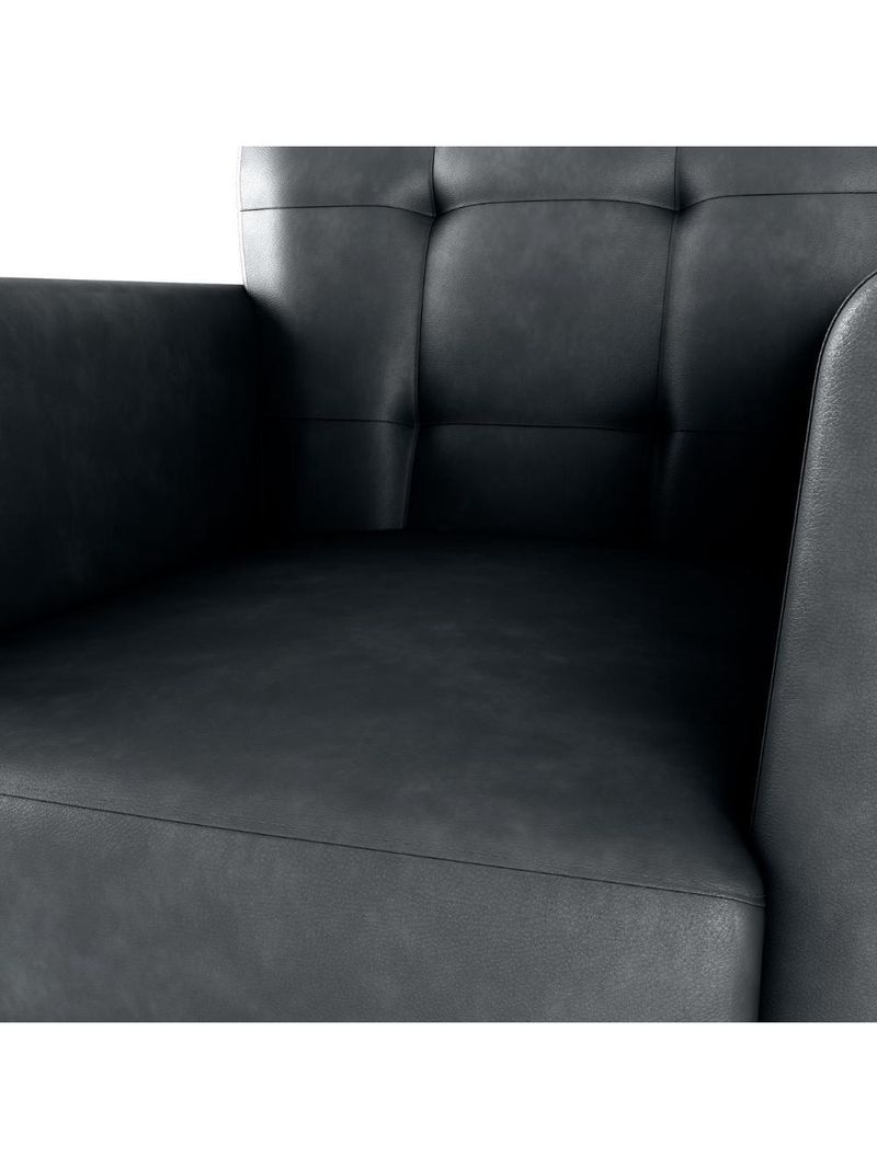 Poltrona Decorativa Pes Palito Cancun Corino Frankfurt Milani Store Preto Grafite