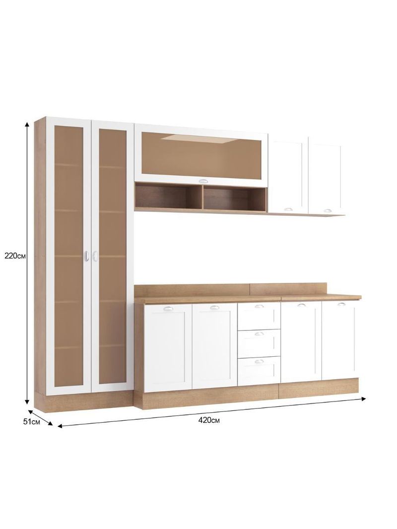 Armário De Cozinha Completo Ditália Denver 5 Pc Rv/br D10