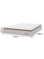 Cama Box Baú Colchão Casal Molas Ensacadas City Pillow Top 138x188x64cm Linho Branco/Bege - Hellen