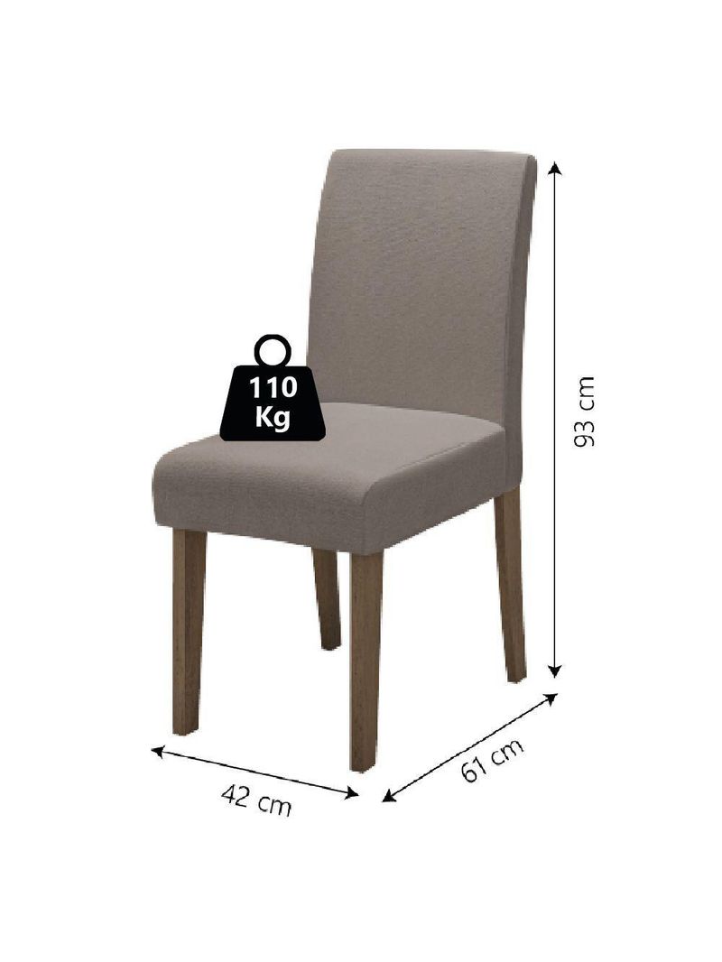 Conjunto de Mesa Sala de Jantar Athenas Redonda com 4 Cadeiras Trieste Dobuê - Cor: Cedro/Off White/Mascavo