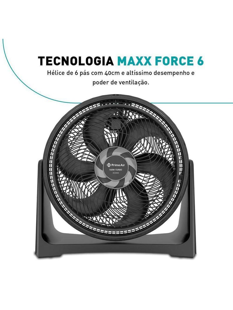 Ventilador Circulador Prime Air 3 Velocidades 160W ACA40A - 110V