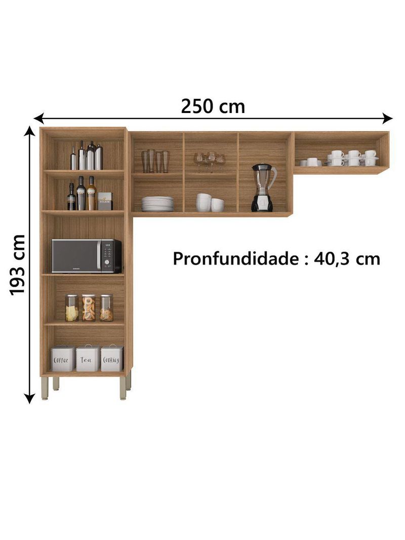 Armário de Cozinha Compacta 9 Portas Versalhes Kit's Paraná