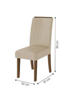 Conjunto De Mesa Sala De Jantar Com Tampo 1,36m 6 Cadeiras