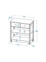 Aparador Carrinho Chá Ditália 2 Gavetas Preto Ba-135