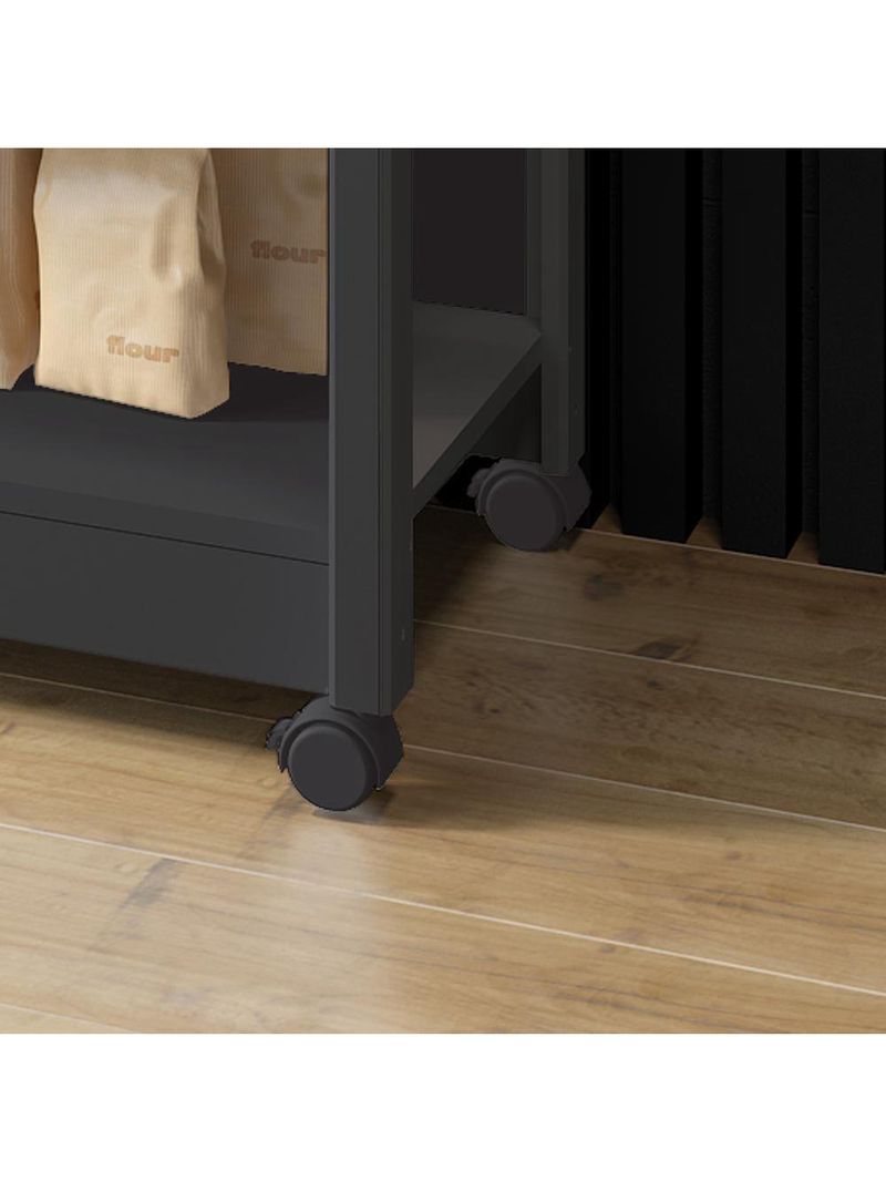 Aparador Carrinho Chá Ditália 2 Gavetas Preto Ba-135