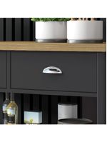 Aparador Carrinho Chá Ditália 2 Gavetas Preto Ba-135