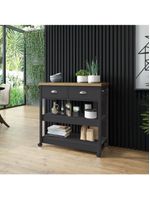 Aparador Carrinho Chá Ditália 2 Gavetas Preto Ba-135