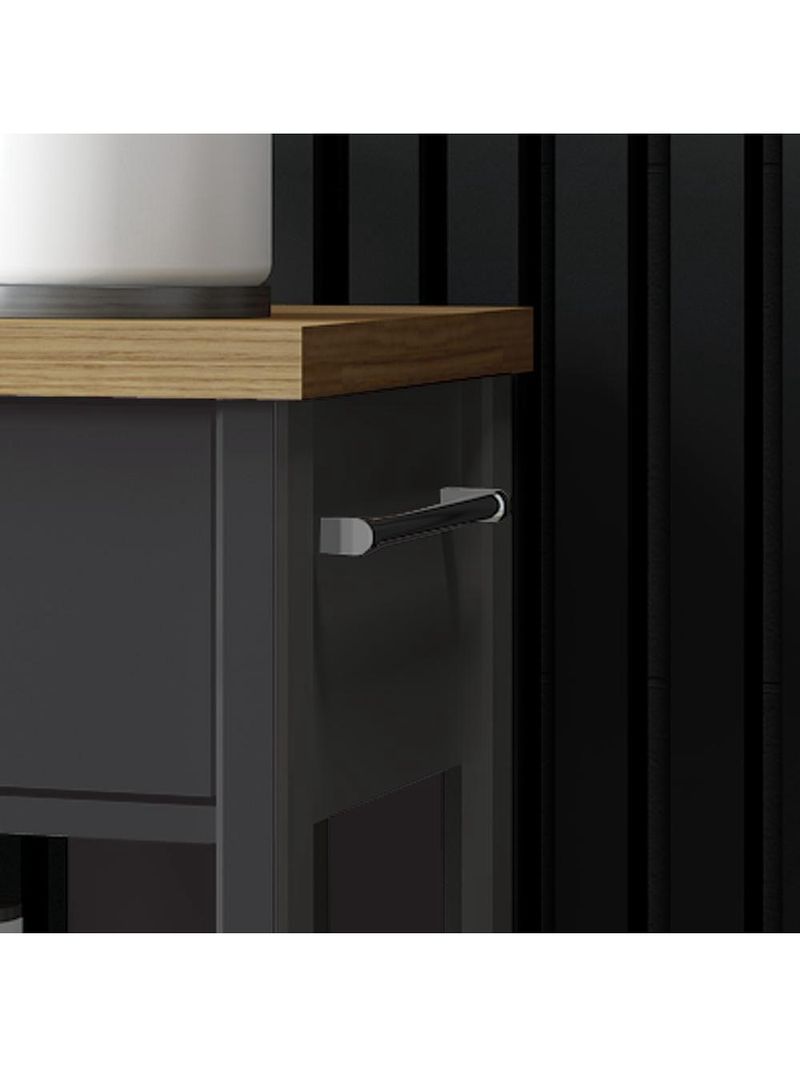 Aparador Carrinho Chá Ditália 2 Gavetas Preto Ba-135