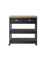 Aparador Carrinho Chá Ditália 2 Gavetas Preto Ba-135