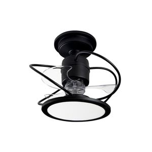 Ventilador De Teto Treviso Preto Fosco Confort Led Bivolt
