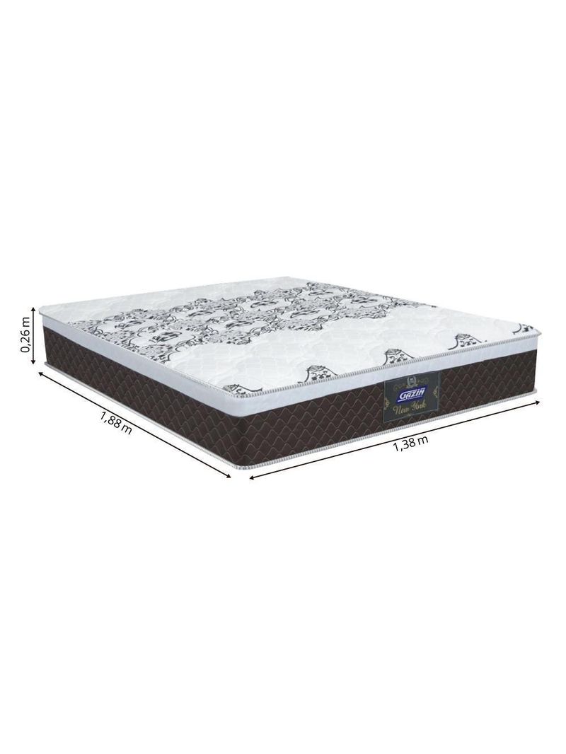 Cama Box Casal Molas Ensacadas Marrom 138X188X66Cm