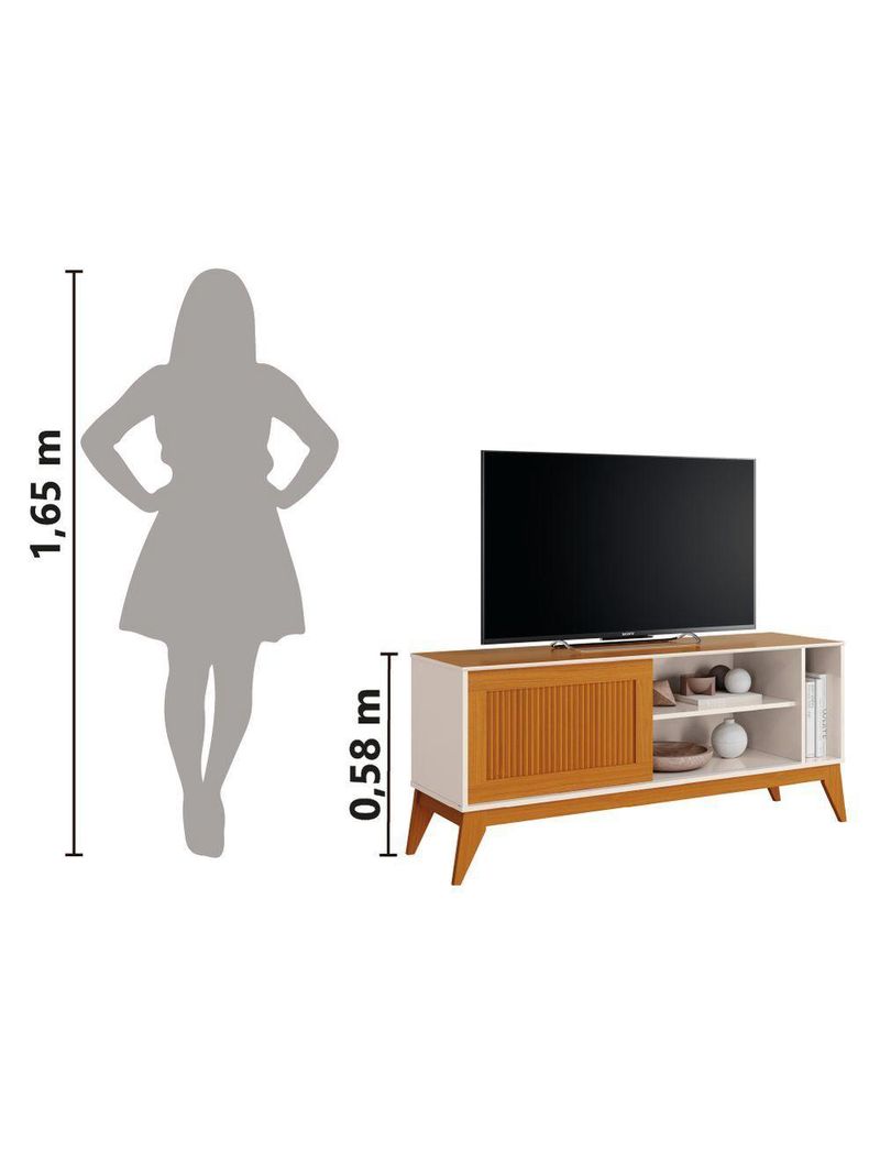 Rack Bancada Para Tv Até 55 Polegadas 1,36m Ripado Aruba