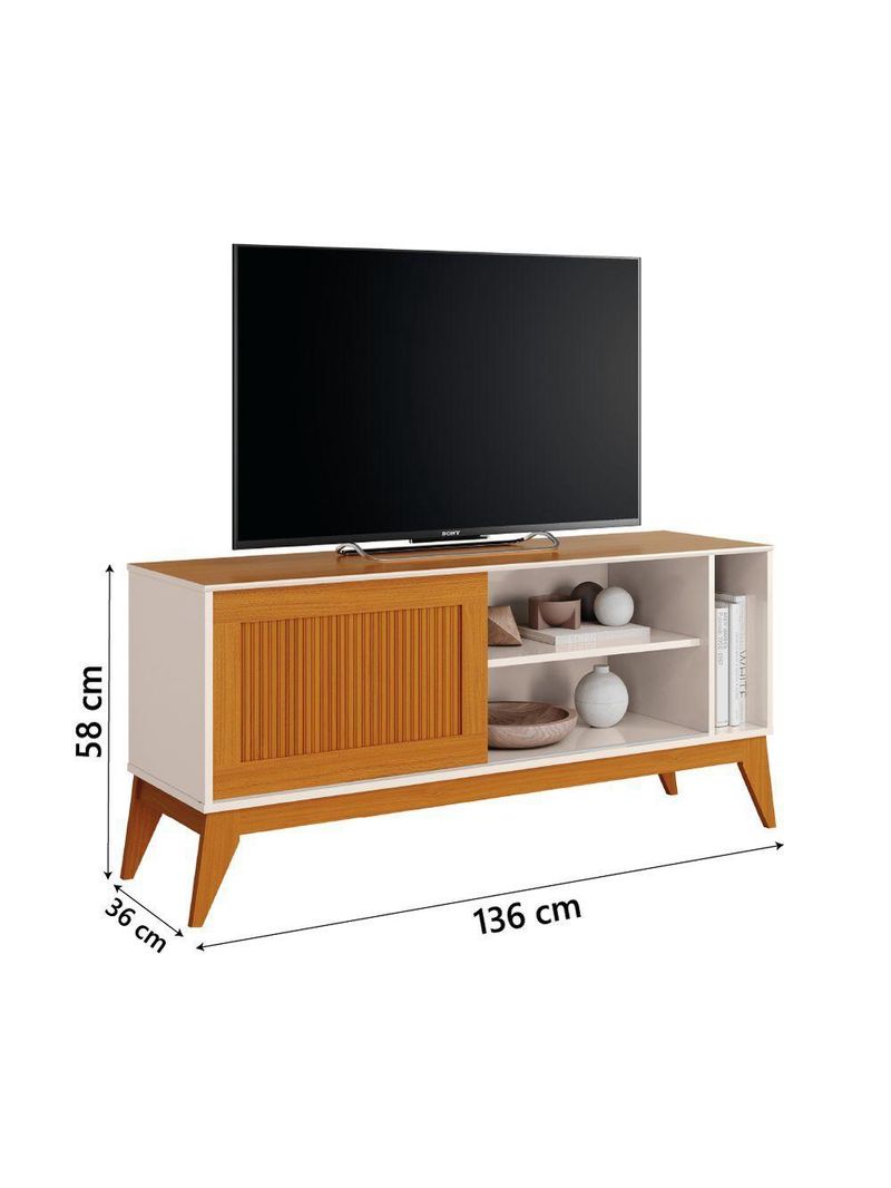 Rack Bancada Para Tv Até 55 Polegadas 1,36m Ripado Aruba