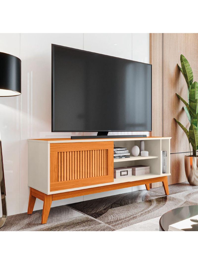 Rack Bancada Para Tv Até 55 Polegadas 1,36m Ripado Aruba