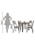 Conjunto Sala de Jantar Mesa Tampo Granito 4 Cadeiras Diana