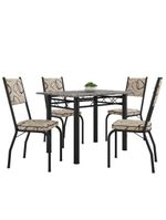 Conjunto Sala de Jantar Mesa Tampo Granito 4 Cadeiras Diana