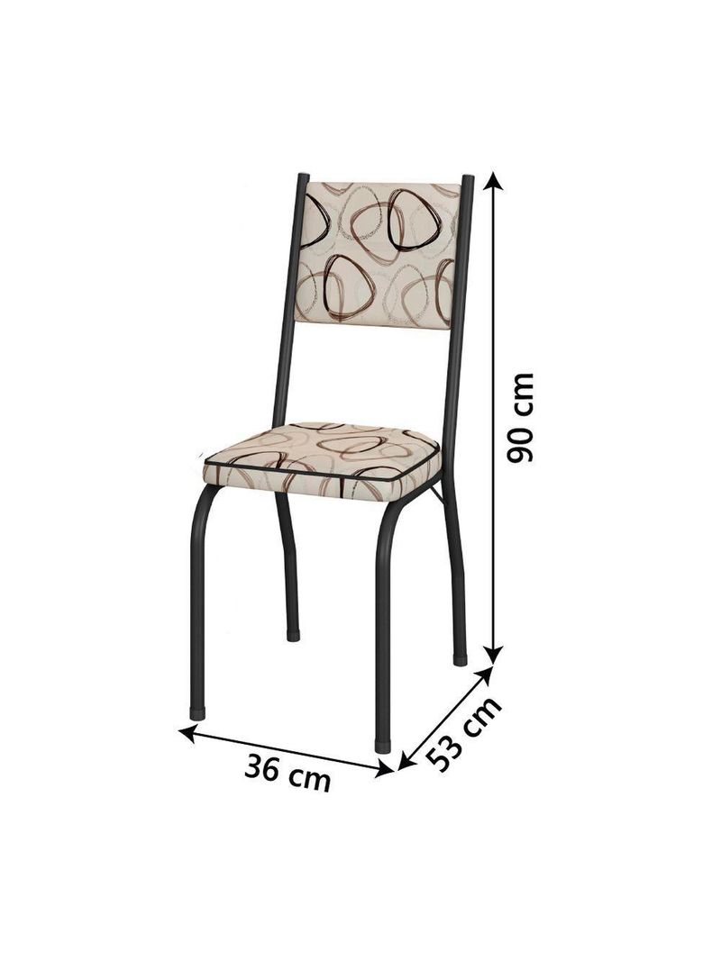 Conjunto Sala de Jantar Mesa Tampo Granito 4 Cadeiras Diana