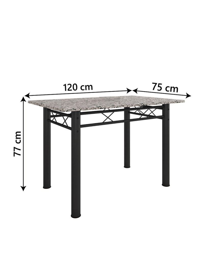 Conjunto Sala de Jantar Mesa Tampo Granito 4 Cadeiras Diana