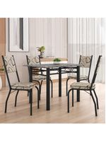 Conjunto Sala de Jantar Mesa Tampo Granito 4 Cadeiras Diana