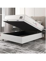 Cama Box Baú Casal Colchão Espuma D33 Pillow Top Van Gogh 138x188x65cm Branco Hellen