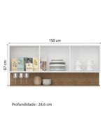 Armário Aéreo De Cozinha 3 Portas Com Nicho 1,50m Line