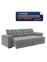 Sofá Retrátil E Reclinável Bipartido 2,30m 3 Lugares Palermo Slim Luizzi Chumbo