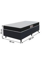 Cama Box Colchão Solteiro Espuma D20 Malibu 88x188x50cm Preto / Branco Hellen Preto