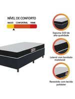 Cama Box Colchão Solteiro Espuma D20 Malibu 88x188x50cm Preto / Branco Hellen Preto
