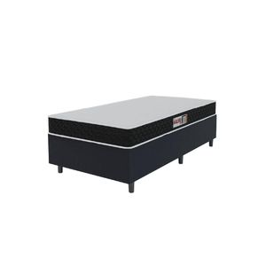 Cama Box Colchão Solteiro Espuma D20 Malibu 88x188x50cm Preto / Branco Hellen Preto