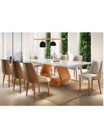 Sala De Jantar 8 Cadeiras Off White/imb/tuirm Caramelo