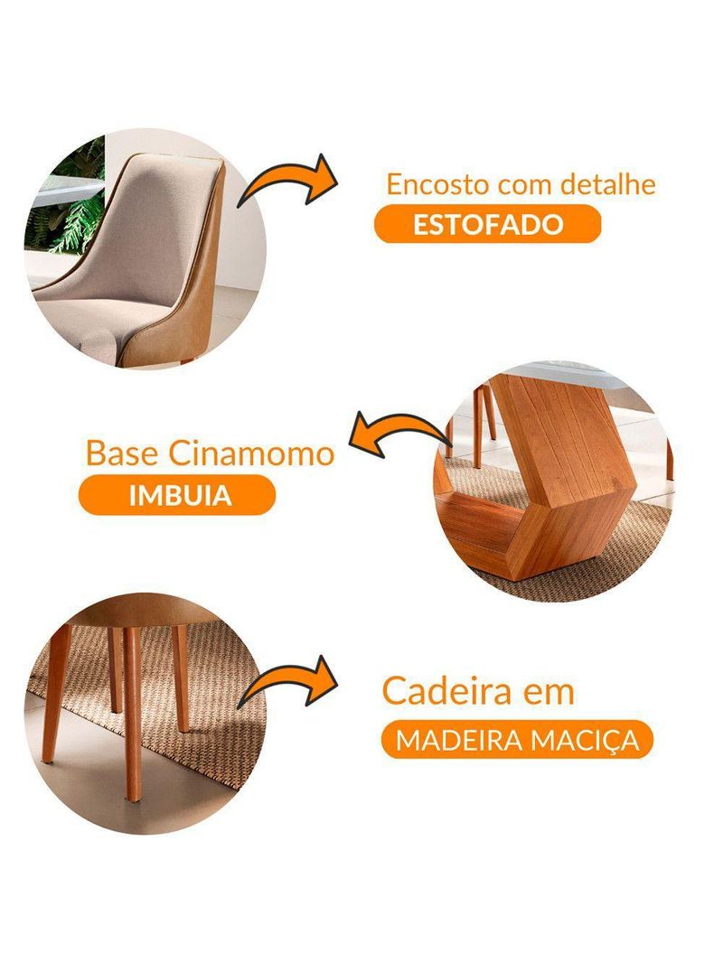 Sala De Jantar 8 Cadeiras Off White/imb/tuirm Caramelo