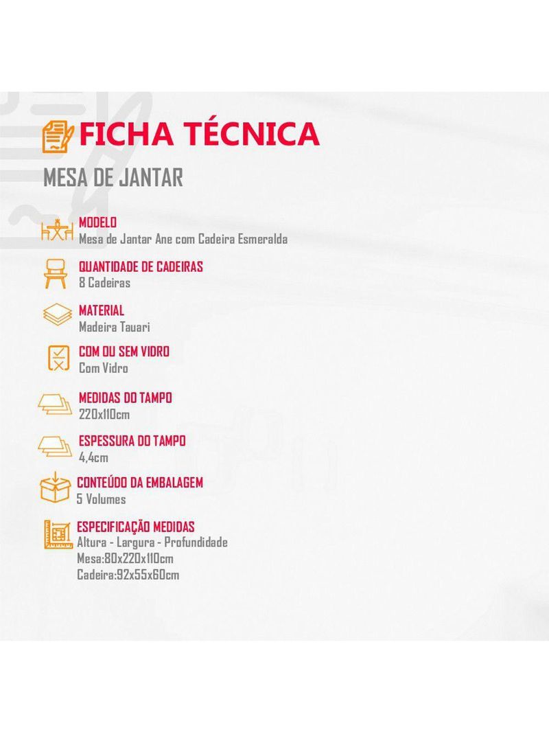 Sala De Jantar 8 Cadeiras Off White/imb/tuirm Caramelo