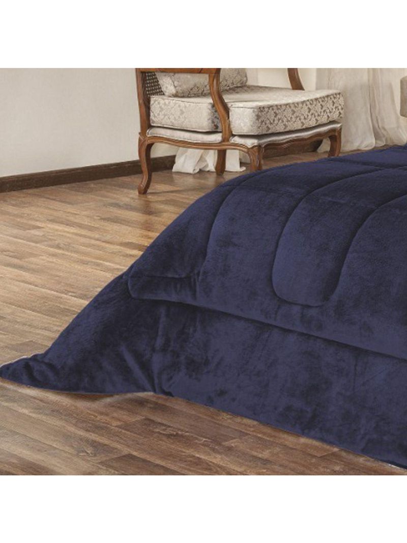 Coberdrom Pele De Carneiro Sherpa Everest Queen 01 Peça - Marinho